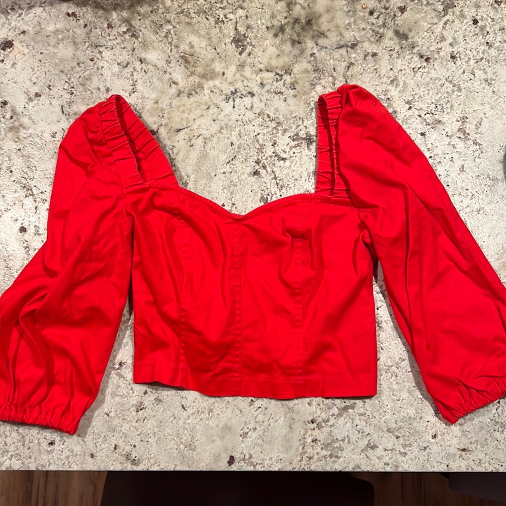 Size medium fitted red blouse